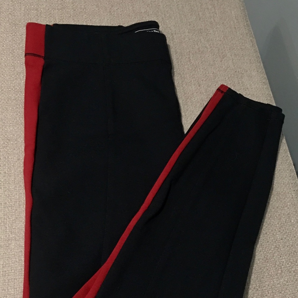 Abercrombie & Fitch Navy Leggings w/ Red Stripe